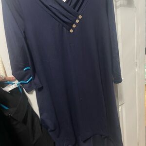 Navy Blue Women's Tunic Top